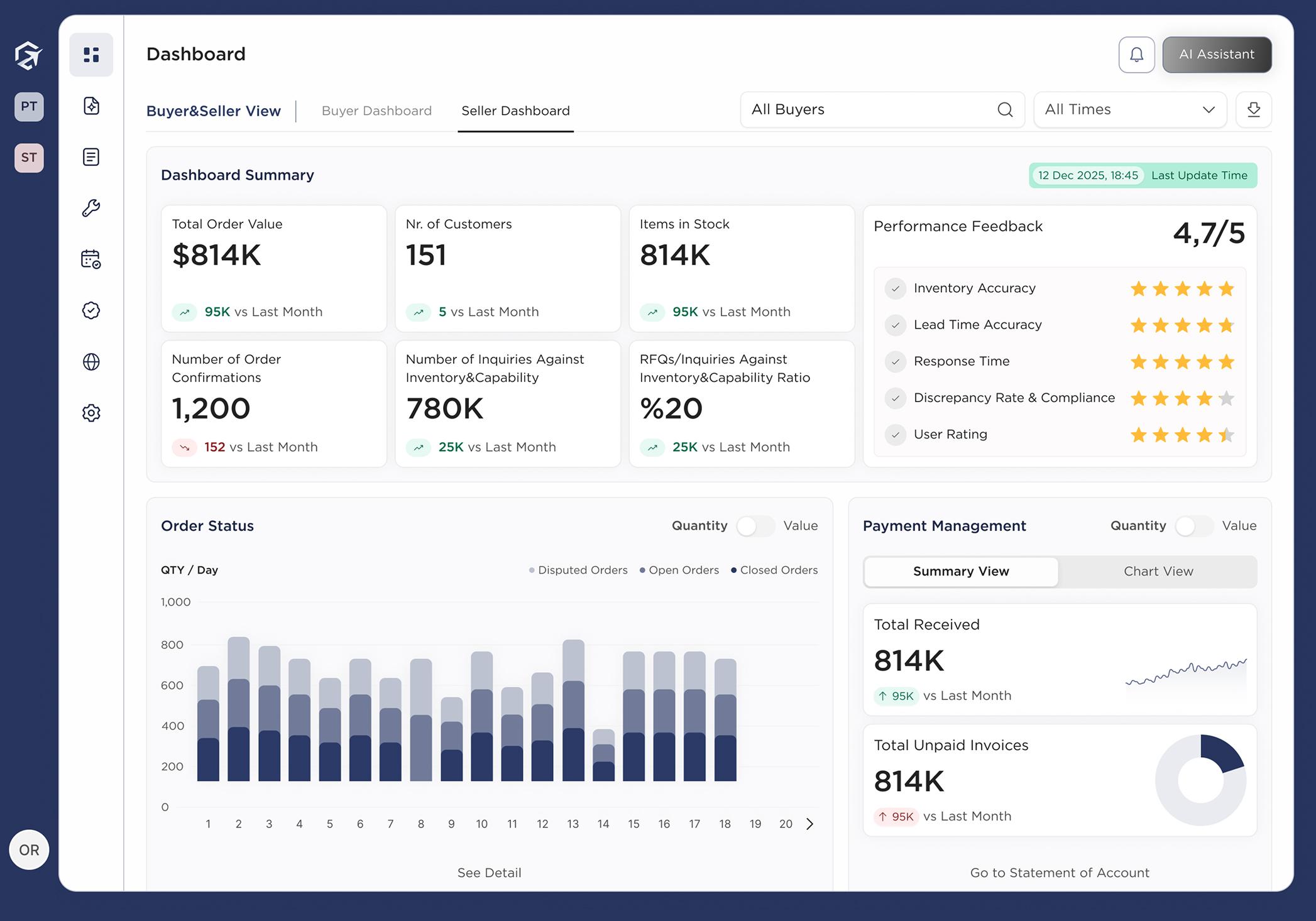 PartsCollab dashboard interface