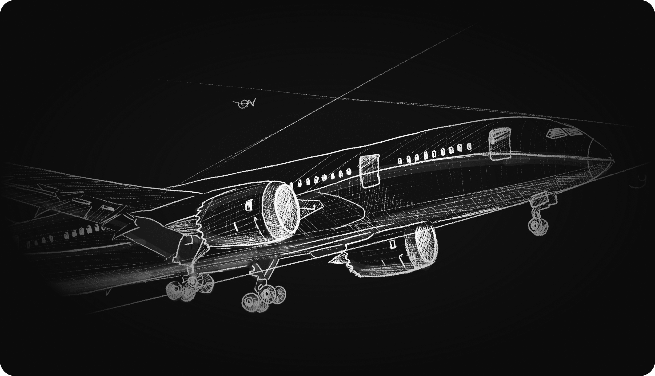 Commercial aircraft in flight